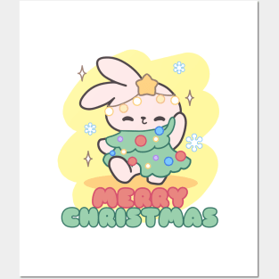 Christmas Cheers with Loppi Tokki: A Bunny Tree Wishing You Merry Moments and Joyful Jingles! Posters and Art